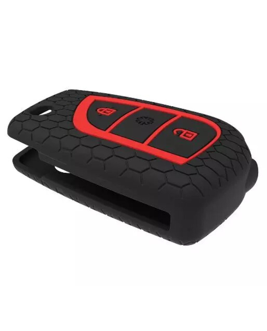 Keycare Silicon Car Key Cover KC42 Fit for Corolla Altis, Innova Crysta | Black